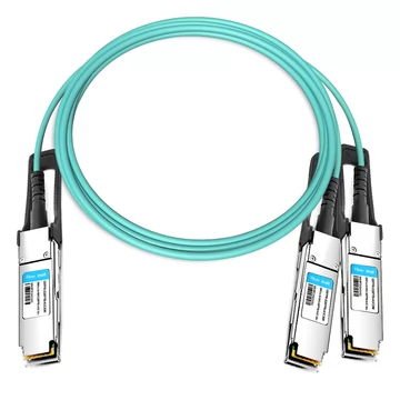 HPE P26659-B26 Compatible 30m (98ft) 200G HDR QSFP56 to 2x100G QSFP56 PAM4 Breakout Active Optical Cable