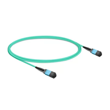 1m (3ft) 12 Fibers Female to Female MPO Trunk Cable Polarity B LSZH OM3 50/125 Multimode Fiber