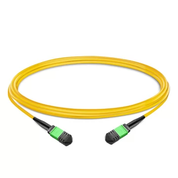 Полярность магистрального кабеля MPO длиной 1 м (3 фута), 12 волокон, между гнездом и гнездом B LSZH OS2 9/125, одномодовый