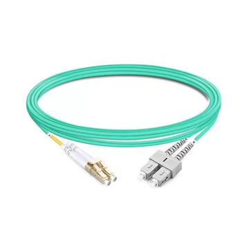 1 м (3 фута) дуплексный многомодовый оптоволоконный кабель OM3 LC UPC - SC UPC OFNP