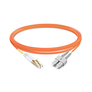 1 м (3 фута) дуплексный многомодовый оптоволоконный кабель OM1 LC - SC UPC PVC (OFNR)